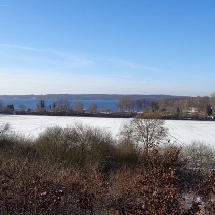 Winterausblick vom Panoramaweg in Bosau auf den großen Plöner See